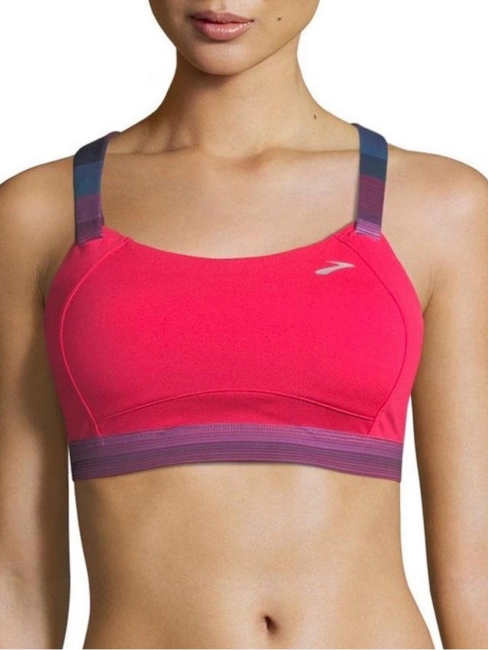 Brooks Juno Sports Bra NWT 30C High Impact Breathable Padded Red Pink / Dahlia